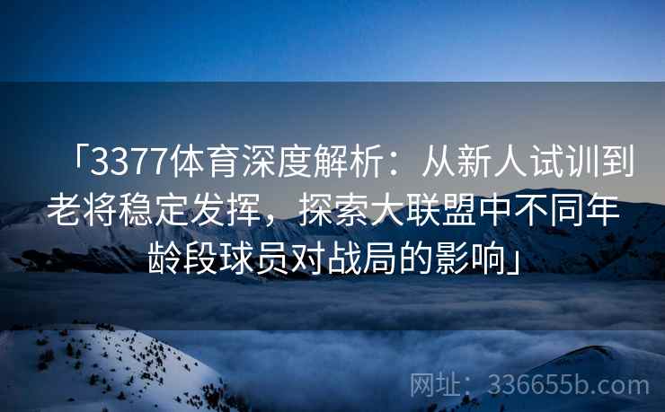 「3377体育深度解析：从新人试训到老将稳定发挥，探索大联盟中不同年龄段球员对战局的影响」